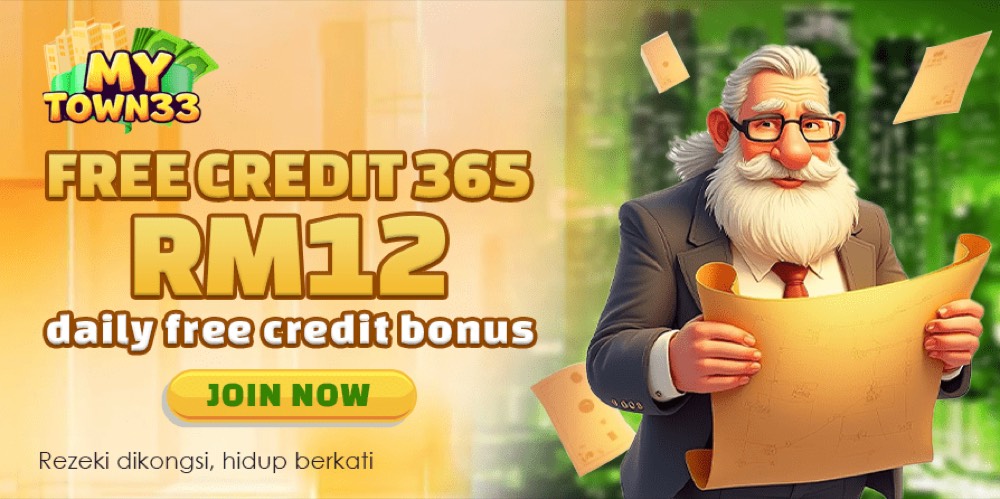 Mytown33 free credit 365 RM12 daily bonus